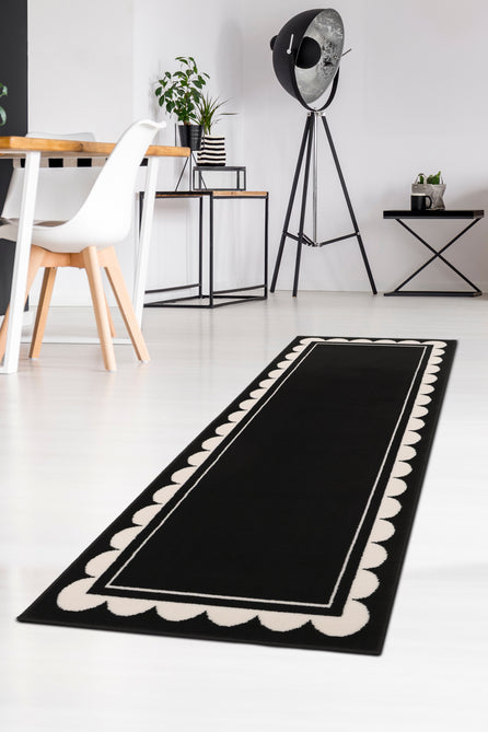 Maestro Scallop Black Rug-Melrose-Rug Love - The Most Loved Rug Store