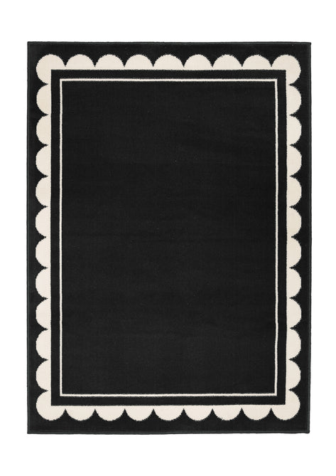 Maestro Scallop Black Rug-Melrose-Rug Love - The Most Loved Rug Store