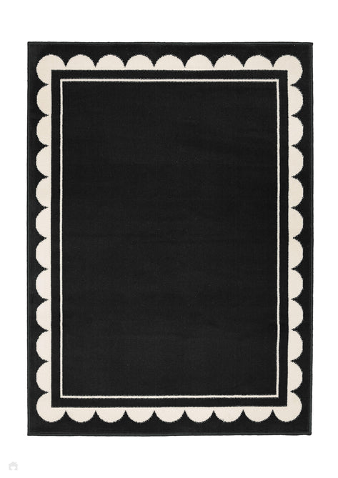 Maestro Scallop Black Runner-Melrose-Rug Love - The Most Loved Rug Store