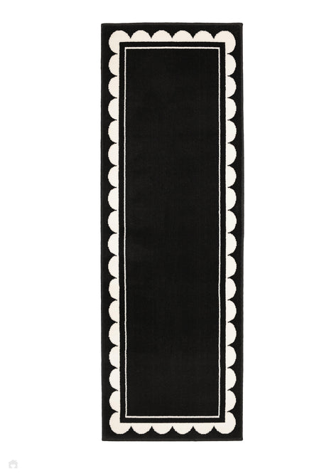 Maestro Scallop Black Runner-Melrose-Rug Love - The Most Loved Rug Store
