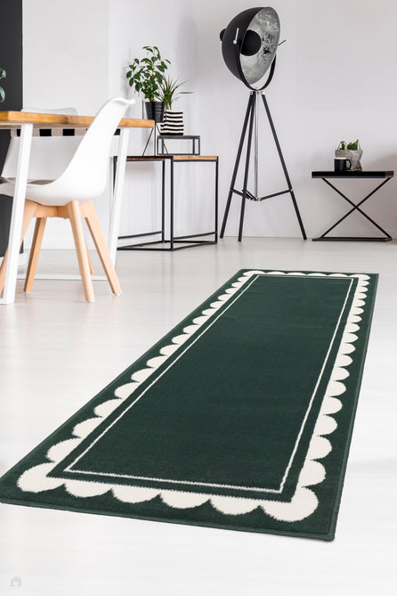 Maestro Scallop Green Runner-Melrose-Rug Love - The Most Loved Rug Store