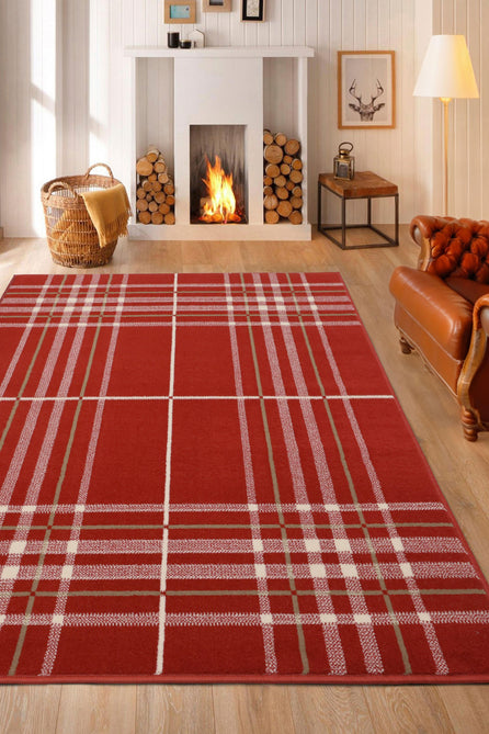 Maestro Tartan Red Runner-Melrose-Rug Love - The Most Loved Rug Store