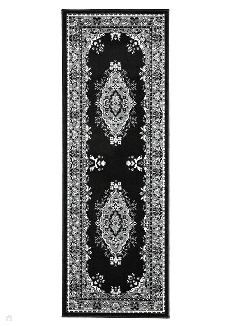 Maestro Tradition Black/Grey Round Rug-Melrose-Rug Love - The Most Loved Rug Store