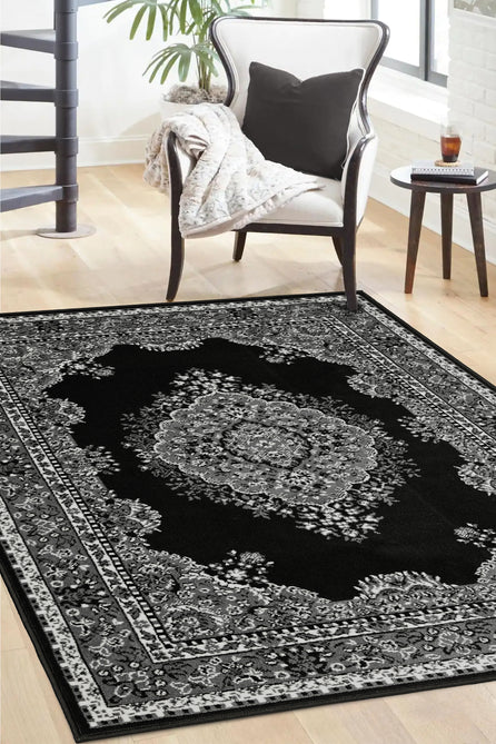 Maestro Tradition Black/Grey Rug-Melrose-Rug Love - The Most Loved Rug Store