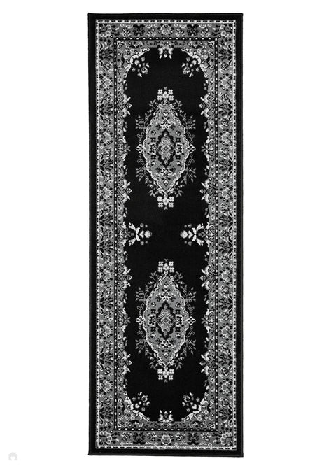 Maestro Tradition Black/Grey Runner-Melrose-Rug Love - The Most Loved Rug Store