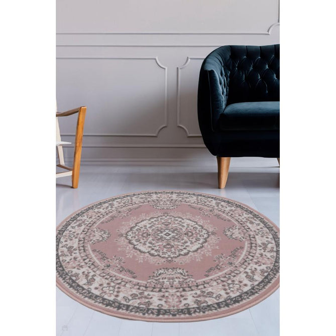 Maestro Tradition Blush Round Rug-Melrose-Rug Love - The Most Loved Rug Store
