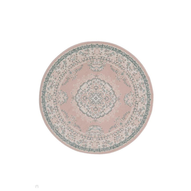 Maestro Tradition Blush Round Rug-Melrose-Rug Love - The Most Loved Rug Store