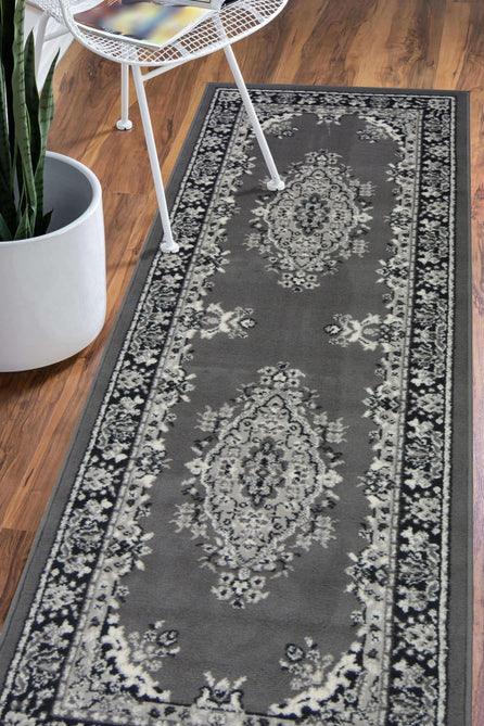 Maestro Tradition Grey Round Rug-Melrose-Rug Love - The Most Loved Rug Store