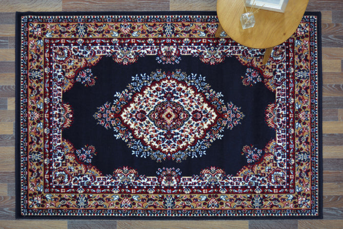 Maestro Tradition Navy Round Rug-Melrose-Rug Love - The Most Loved Rug Store