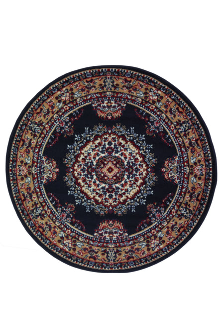 Maestro Tradition Navy Round Rug-Melrose-Rug Love - The Most Loved Rug Store
