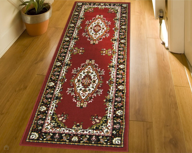Maestro Tradition Red Round Rug-Melrose-Rug Love - The Most Loved Rug Store