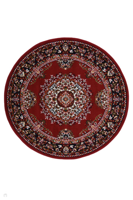 Maestro Tradition Red Round Rug-Melrose-Rug Love - The Most Loved Rug Store