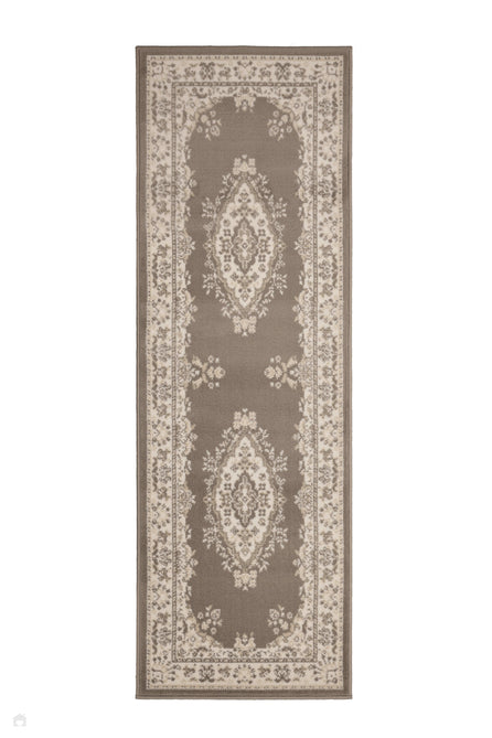 Maestro Tradition Taupe Round Rug-Melrose-Rug Love - The Most Loved Rug Store