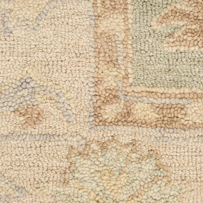 Maison MSO05 Traditional Persian Vintage Oushak Floral Border Hand-Knotted Sculpted Textured Hi-Low Aged Patina Wool Loop Pile Sage/Ivory Rug-Nourison-Rug Love - The Most Loved Rug Store