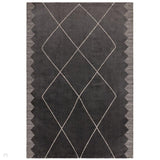 Mason Diamond Modern Tribal Super Soft Carved Hi-Low Rib Textured Black/Grey/Cream Rug