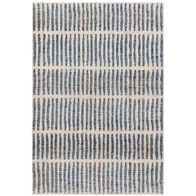 Mason Grid Modern Geometric Super Soft Carved Hi-Low Rib Textured Blue/Cream Rug-Asiatic Carpets-Rug Love - The Most Loved Rug Store