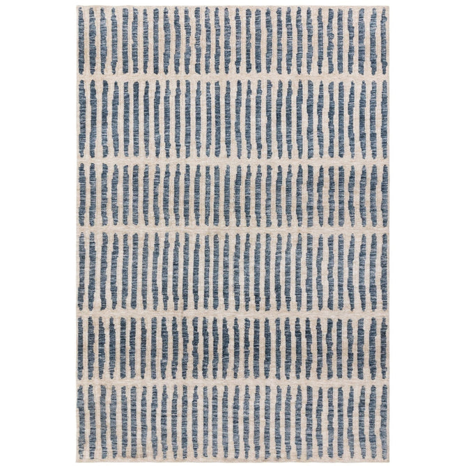 Mason Grid Modern Geometric Super Soft Carved Hi-Low Rib Textured Blue/Cream Rug-Asiatic Carpets-Rug Love - The Most Loved Rug Store