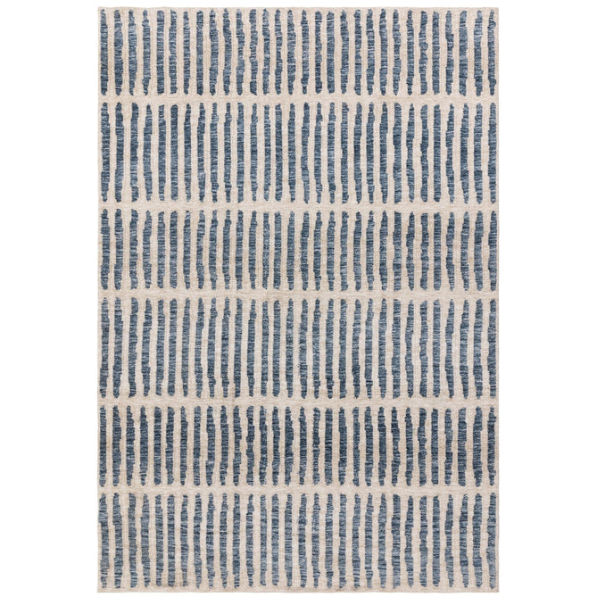 Mason Grid Modern Geometric Super Soft Carved Hi-Low Rib Textured Blue/Cream Rug-Asiatic Carpets-Rug Love - The Most Loved Rug Store