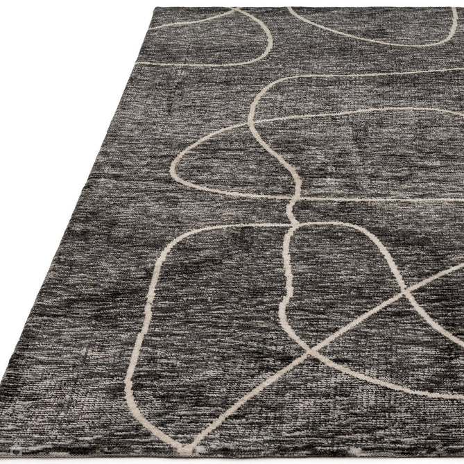 Mason Linear Modern Abstract Super Soft Carved Hi-Low Rib Textured Black/Grey/Cream Rug-Asiatic Carpets-Rug Love - The Most Loved Rug Store