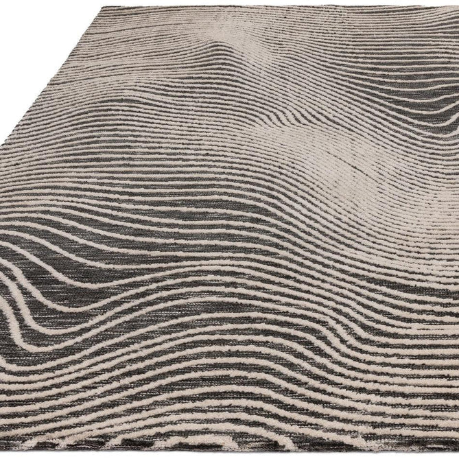 Mason Magnitude Modern Abstract Super Soft Carved Hi-Low Rib Textured Black/Cream Rug-Asiatic Carpets-Rug Love - The Most Loved Rug Store