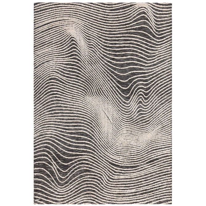 Mason Magnitude Modern Abstract Super Soft Carved Hi-Low Rib Textured Black/Cream Rug-Asiatic Carpets-Rug Love - The Most Loved Rug Store