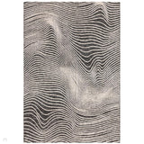 Mason Magnitude Modern Abstract Super Soft Carved Hi-Low Rib Textured Black/Cream Rug