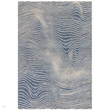 Mason Magnitude Modern Abstract Super Soft Carved Hi-Low Rib Textured Blue/Cream Rug