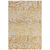Mason Scatter Modern Abstract Super Soft Carved Hi-Low Rib Textured Gold/Beige Rug