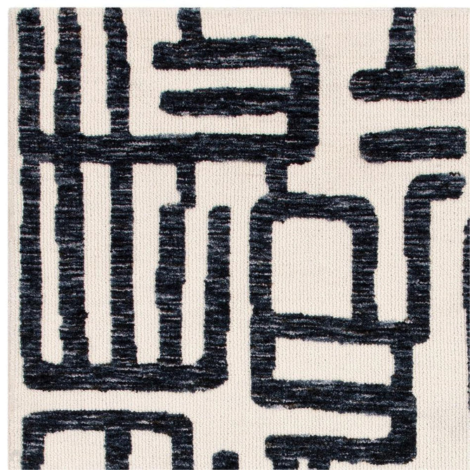 Mason Script Modern Abstract Super Soft Carved Hi-Low Rib Textured Deep Navy Blue/Cream Rug-Asiatic Carpets-Rug Love - The Most Loved Rug Store