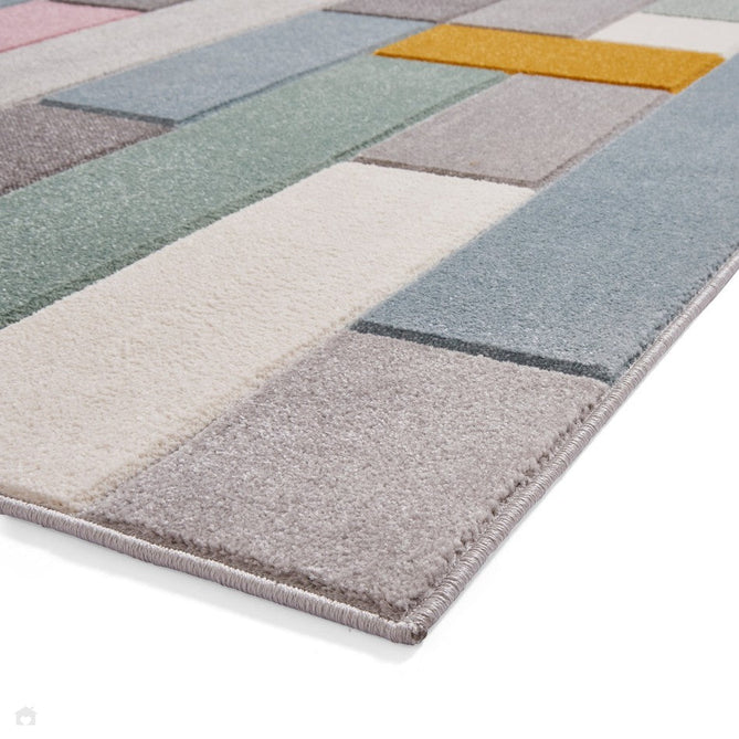 Matrix E7918 Modern Geometric Carved Soft Textured Easy-Care Durable Polypropylene Short Pile Multicolour Rug-Think Rugs-Rug Love - The Most Loved Rug Store