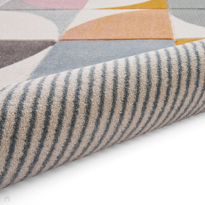 Matrix FE663 Modern Geometric Carved Soft Textured Easy-Care Durable Polypropylene Short Pile Grey/Multicolour Rug-Think Rugs-Rug Love - The Most Loved Rug Store