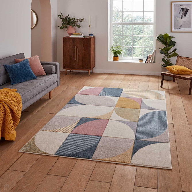 Matrix FE663 Modern Geometric Carved Soft Textured Easy-Care Durable Polypropylene Short Pile Multicolour Rug-Think Rugs-Rug Love - The Most Loved Rug Store