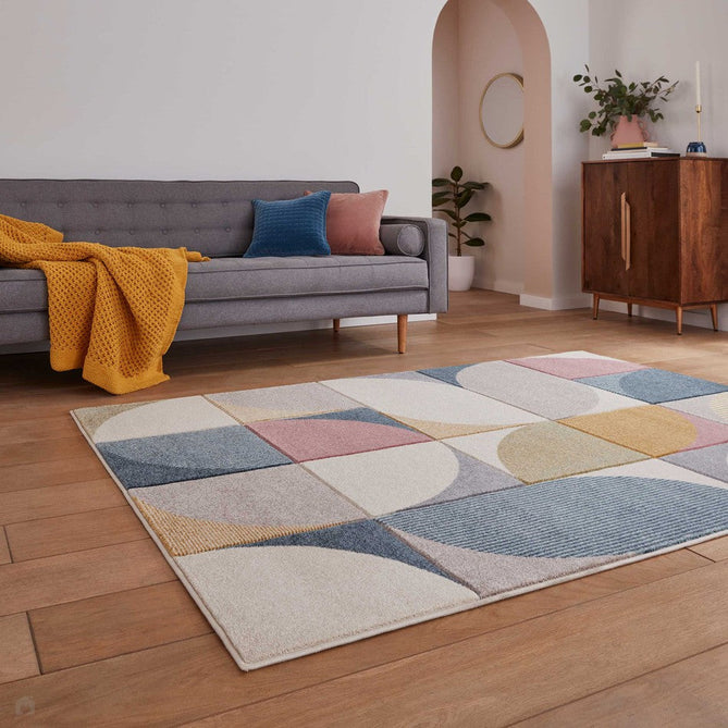 Matrix FE663 Modern Geometric Carved Soft Textured Easy-Care Durable Polypropylene Short Pile Multicolour Rug-Think Rugs-Rug Love - The Most Loved Rug Store
