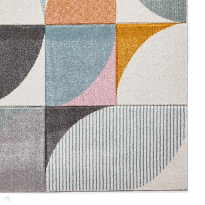 Matrix FE663 Modern Hand Carved Geometric Multicolour/Grey Rug-Think Rugs-Rug Love - The Most Loved Rug Store