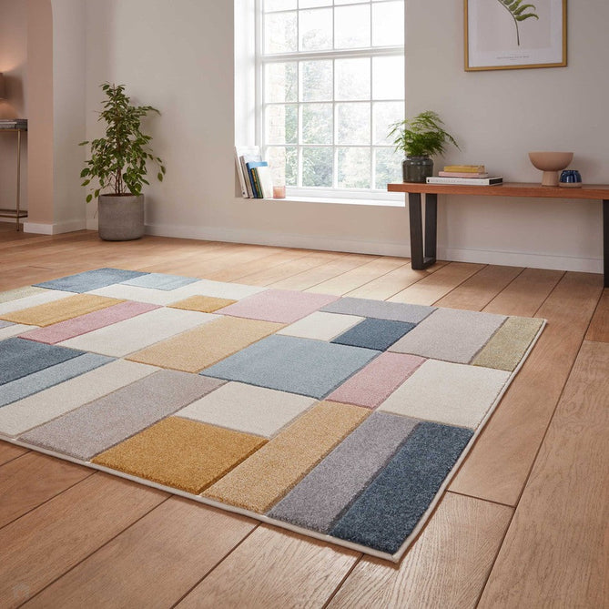 Matrix G0561 Modern Geometric Carved Soft Textured Easy-Care Durable Polypropylene Short Pile Multicolour Rug-Think Rugs-Rug Love - The Most Loved Rug Store