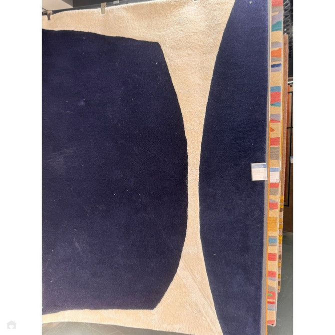 Matrix MAX102 Signature Modern Geometric Hand-Woven High-Density Soft Textured Wool&Viscose Mix Indigo Blue Rug-Asiatic Carpets-Rug Love - The Most Loved Rug Store