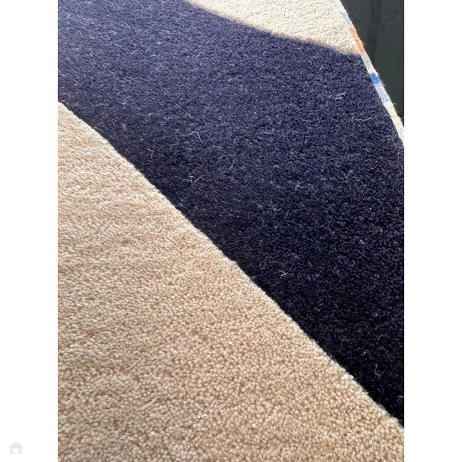 Matrix MAX102 Signature Modern Geometric Hand-Woven High-Density Soft Textured Wool&Viscose Mix Indigo Blue Rug-Asiatic Carpets-Rug Love - The Most Loved Rug Store