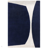 Matrix MAX102 Signature Modern Geometric Hand-Woven High-Density Soft Textured Wool&Viscose Mix Indigo Blue Rug