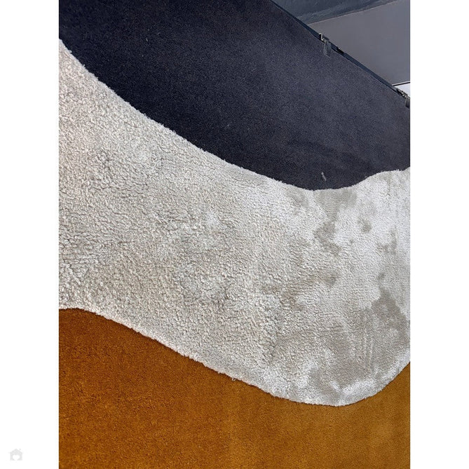 Matrix MAX104 Signature Modern Abstract Hand-Woven High-Density Soft Textured Shimmer Wool & Viscose Blend Rich Ochre/Off White/Warm Beige/Deep Charcoal Rug-Asiatic Carpets-Rug Love - The Most Loved Rug Store