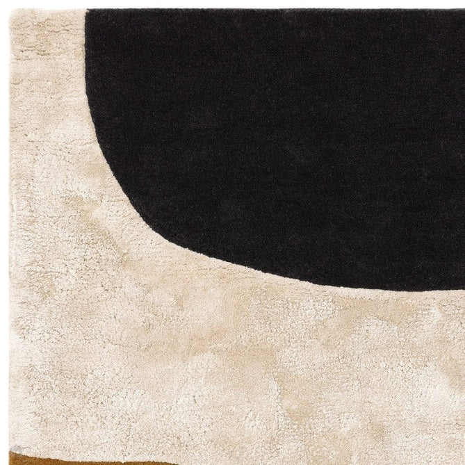 Matrix MAX104 Signature Modern Abstract Hand-Woven High-Density Soft Textured Shimmer Wool & Viscose Blend Rich Ochre/Off White/Warm Beige/Deep Charcoal Rug-Asiatic Carpets-Rug Love - The Most Loved Rug Store