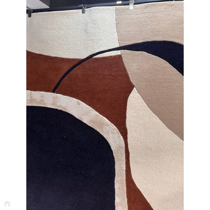 Matrix MAX105 Signature Modern Abstract Hand-Woven High-Density Soft Textured Shimmer Wool & Viscose Blend Rust Brown/Black/Beige/Cream/Charcoal Rug-Asiatic Carpets-Rug Love - The Most Loved Rug Store