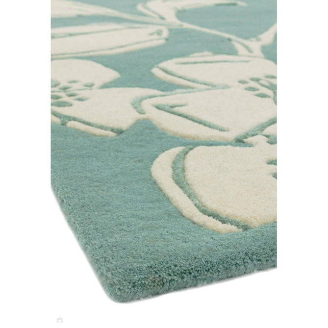 Matrix MAX12 Devore Modern Floral Abstract Hand-Woven High-Density Soft Textured Shimmer Wool & Viscose Blend Blue/Cream/Multicolour Rug-Asiatic Carpets-Rug Love - The Most Loved Rug Store