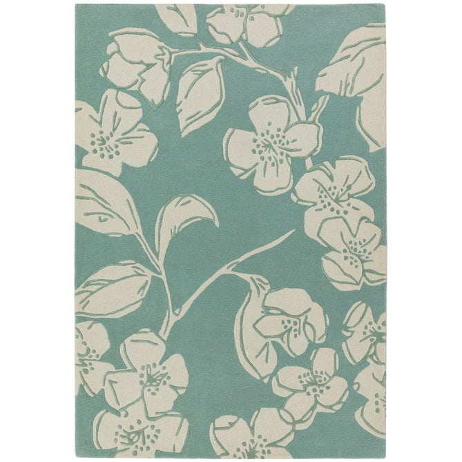 Matrix MAX12 Devore Modern Floral Abstract Hand-Woven High-Density Soft Textured Shimmer Wool & Viscose Blend Blue/Cream/Multicolour Rug-Asiatic Carpets-Rug Love - The Most Loved Rug Store