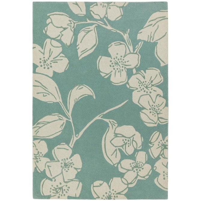 Matrix MAX12 Devore Modern Floral Abstract Hand-Woven High-Density Soft Textured Shimmer Wool & Viscose Blend Blue/Cream/Multicolour Rug-Asiatic Carpets-Rug Love - The Most Loved Rug Store