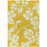 Matrix MAX15 Devore Modern Floral Abstract Hand-Woven High-Density Soft Textured Wool&Viscose Mix Yellow/Multi Rug