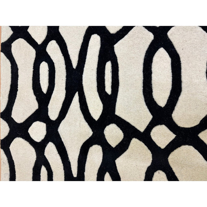 Matrix MAX35 Wire Modern Geometric Hand-Woven High-Density Soft Textured Shimmer Wool & Viscose Blend White/Black Rug-Asiatic Carpets-Rug Love - The Most Loved Rug Store