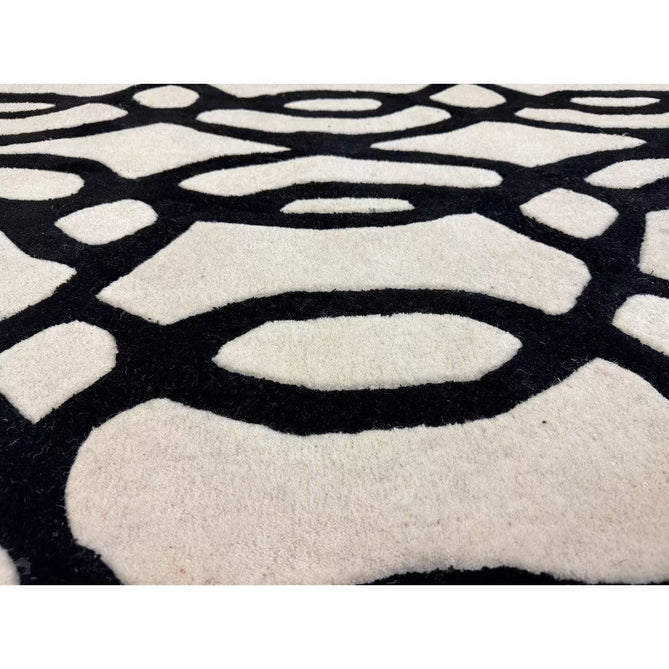 Matrix MAX35 Wire Modern Geometric Hand-Woven High-Density Soft Textured Shimmer Wool & Viscose Blend White/Black Rug-Asiatic Carpets-Rug Love - The Most Loved Rug Store