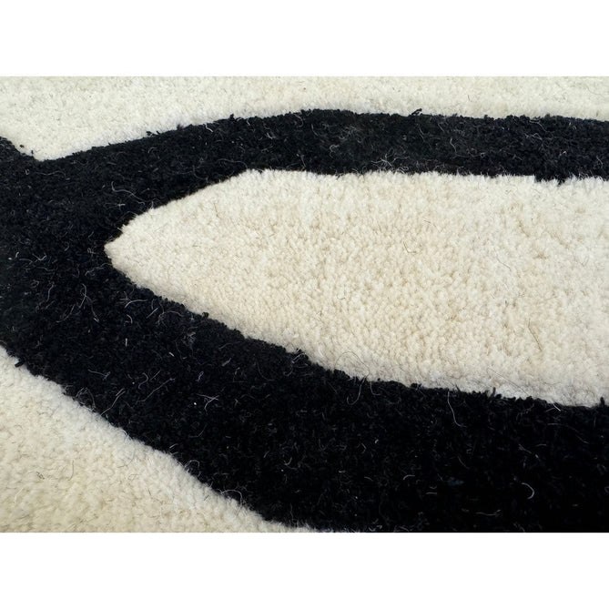 Matrix MAX35 Wire Modern Geometric Hand-Woven High-Density Soft Textured Shimmer Wool & Viscose Blend White/Black Rug-Asiatic Carpets-Rug Love - The Most Loved Rug Store