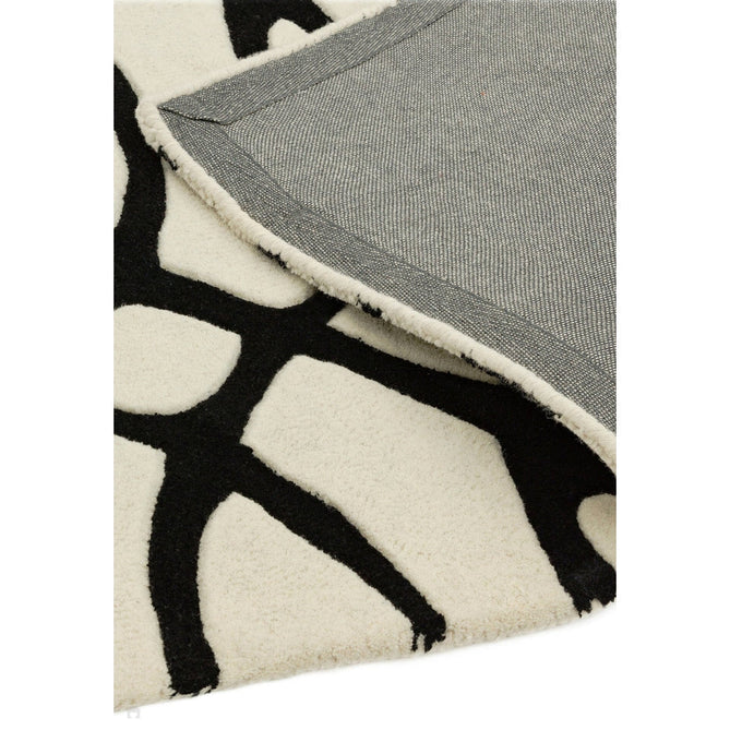 Matrix MAX35 Wire Modern Geometric Hand-Woven High-Density Soft Textured Shimmer Wool & Viscose Blend White/Black Rug-Asiatic Carpets-Rug Love - The Most Loved Rug Store