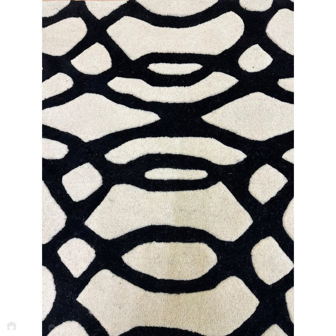 Matrix MAX35 Wire Modern Geometric Hand-Woven High-Density Soft Textured Shimmer Wool & Viscose Blend White/Black Rug-Asiatic Carpets-Rug Love - The Most Loved Rug Store